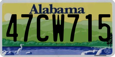 AL license plate 47CW715