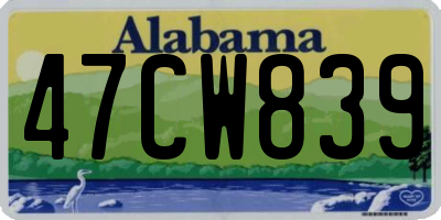 AL license plate 47CW839