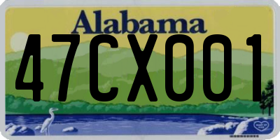 AL license plate 47CX001