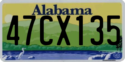 AL license plate 47CX135