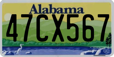 AL license plate 47CX567