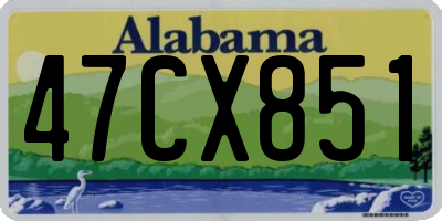 AL license plate 47CX851