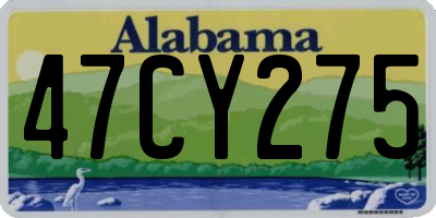 AL license plate 47CY275