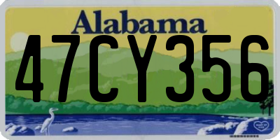 AL license plate 47CY356
