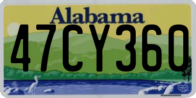 AL license plate 47CY360