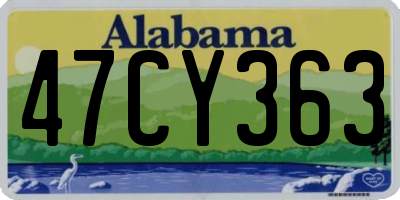 AL license plate 47CY363