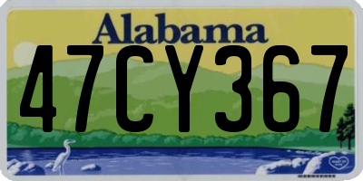AL license plate 47CY367