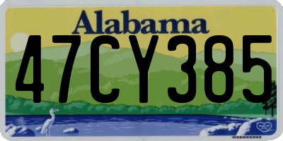 AL license plate 47CY385