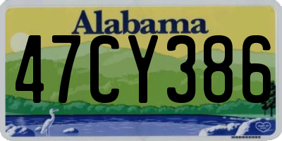 AL license plate 47CY386