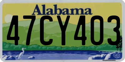 AL license plate 47CY403