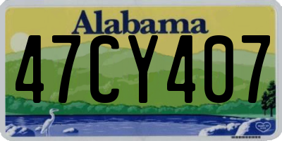 AL license plate 47CY407