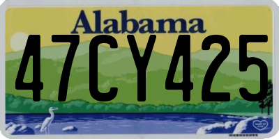 AL license plate 47CY425