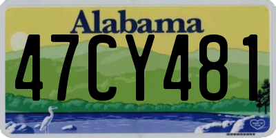 AL license plate 47CY481