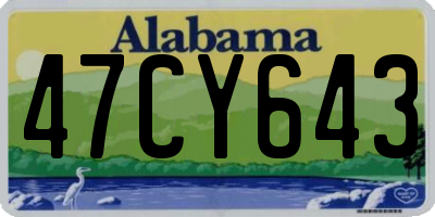 AL license plate 47CY643