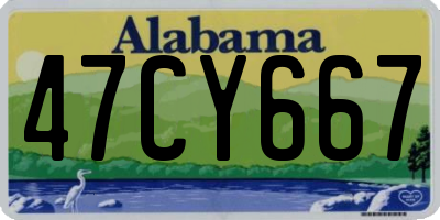 AL license plate 47CY667