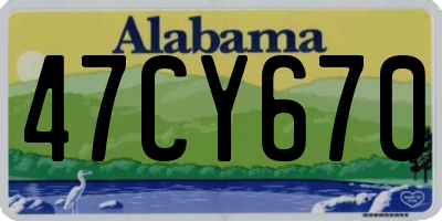 AL license plate 47CY670