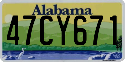 AL license plate 47CY671