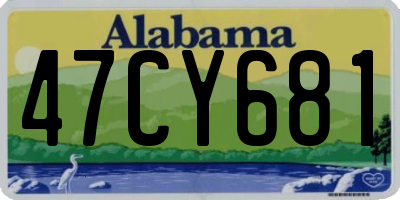 AL license plate 47CY681