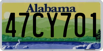 AL license plate 47CY701
