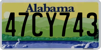 AL license plate 47CY743