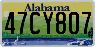 AL license plate 47CY807