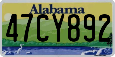 AL license plate 47CY892