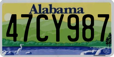 AL license plate 47CY987