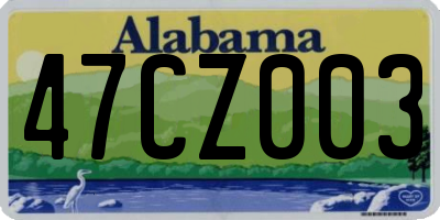 AL license plate 47CZ003