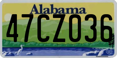 AL license plate 47CZ036