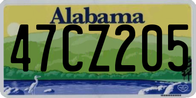 AL license plate 47CZ205