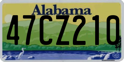 AL license plate 47CZ210