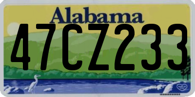 AL license plate 47CZ233