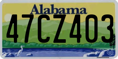 AL license plate 47CZ403