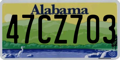 AL license plate 47CZ703