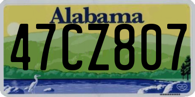 AL license plate 47CZ807