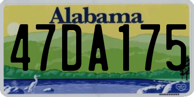 AL license plate 47DA175