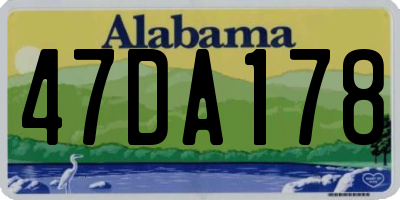 AL license plate 47DA178