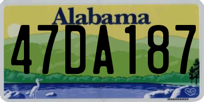 AL license plate 47DA187