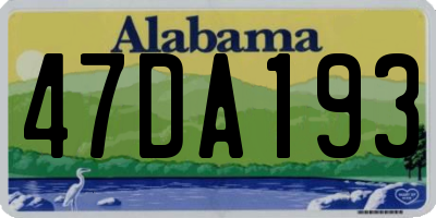 AL license plate 47DA193