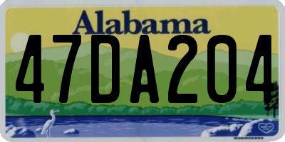 AL license plate 47DA204