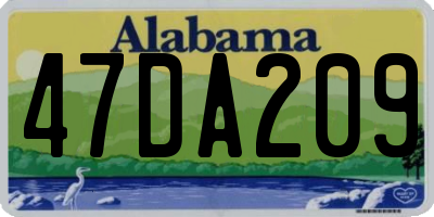 AL license plate 47DA209
