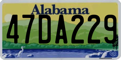 AL license plate 47DA229