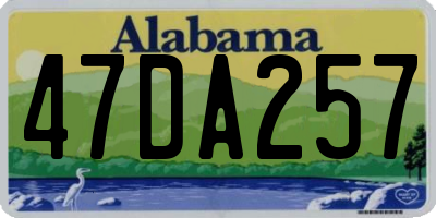 AL license plate 47DA257
