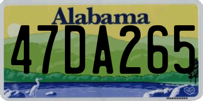 AL license plate 47DA265