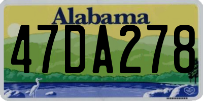 AL license plate 47DA278