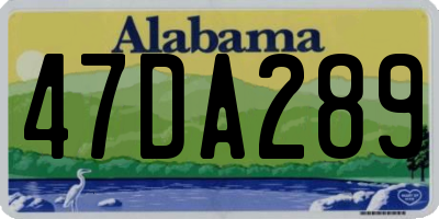 AL license plate 47DA289