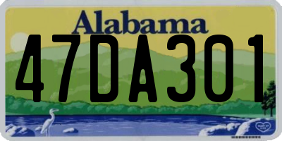 AL license plate 47DA301