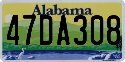 AL license plate 47DA308