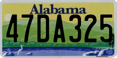 AL license plate 47DA325