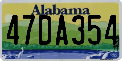 AL license plate 47DA354